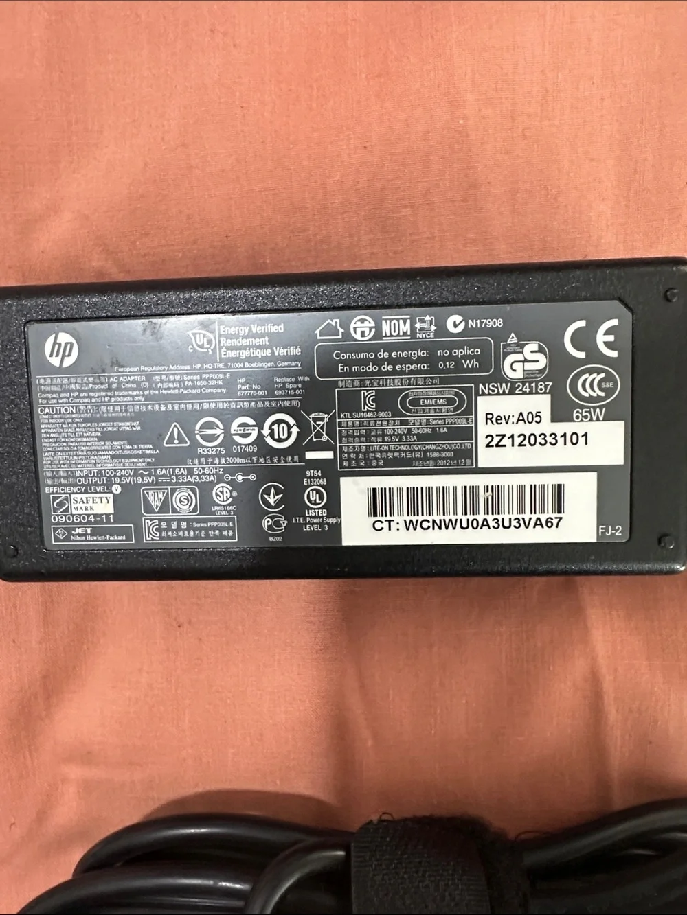 HP AC Adapter with Attached Power Cords - Travel Friendly, Small & Lightweight